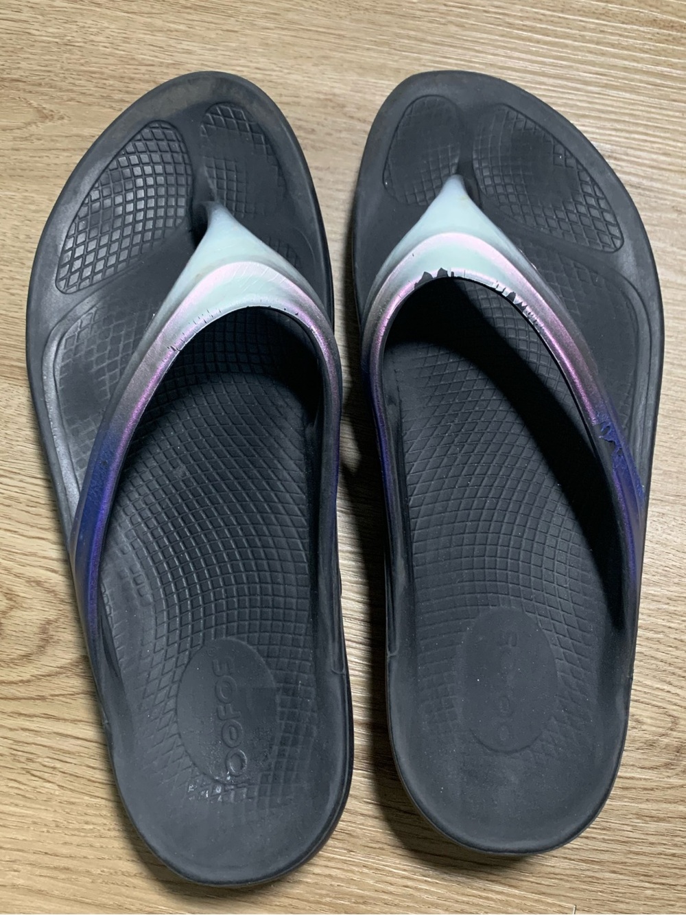 Oofos Womens Oolala Luce Recover Sandal Purple Ombré Flip Flop Comfort Size 11